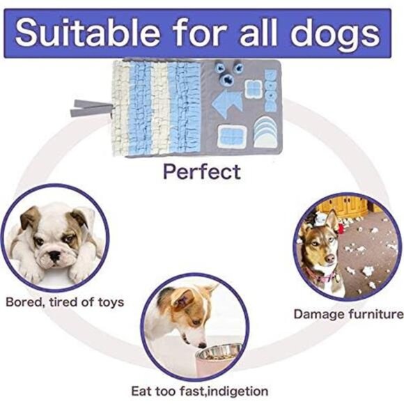 Snuffle Mat for Dogs, M Size 23.6" x 39.4" for Small/Medium Breed Dogs, Non-Slip - Picture 5 of 7
